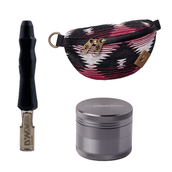 This is the Dynavap "B" Starter Bundle available at Ritual Colorado. Featuring a "B" portable vaporizer, Amigo smell-proof fanny pack and a Human Grade 2" Aluminum Grinder for an all-in-one beginner setup.