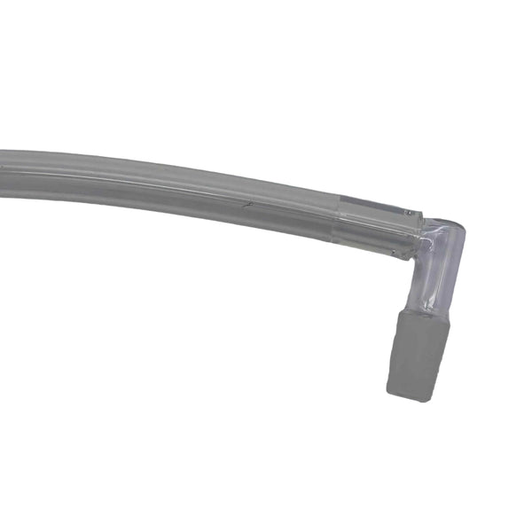This is a 14mm High Airflow Glass Whip Adapter available at Ritual Colorado. These adapters fit High Airflow size (3/8" inner diameter) flexible whip tubing and are also compatible with Volcano Hybrid tubing.