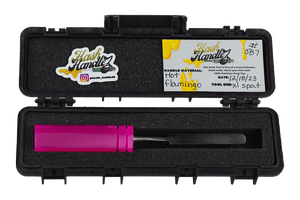 This is the Hot Flamingo dab tool from Hash Handlez available at Ritual Colorado. Each includes a beautiful resin dab tool, protective hard case, and a hand-written card. Check out these locally Denver-made dabber tools today!