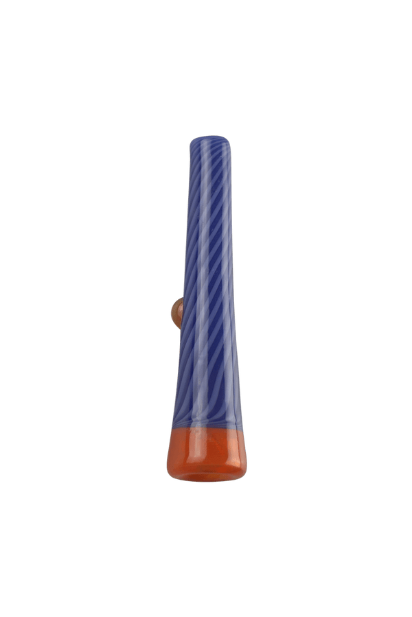This is the Purple Swirl Chillum by Technicolor Tony available at Ritual Colorado. A stylish handmade one hitter with vibrant colors for your on-the-go sessions.