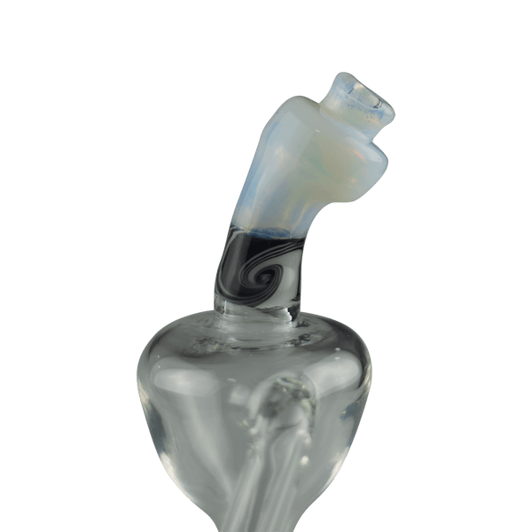 This is the Hypno Ghost Recycler by Technicolor Tony available at Ritual Colorado. A sleek vortex recycler featuring a 14mm female connection and sleek black and white accents.