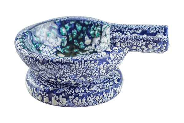 This is the Ice Cap ceramic ash tray from Jaxel's Art available at Ritual Colorado. It features an extended arm perfect for holding your joint, dynavap or whip mouthpiece. Check out all the beautiful one-of-one ceramic products from Jaxel's Art and let us know if you're ever interested in a custom creation.