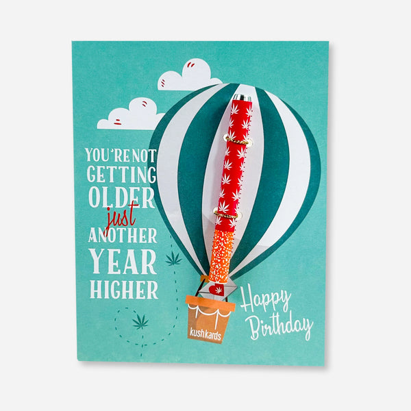 This is the Another Year Higher Birthday KushKard available at Ritual Colorado. Featuring a fun birthday message and included one-hitter making a perfect stoner gift.