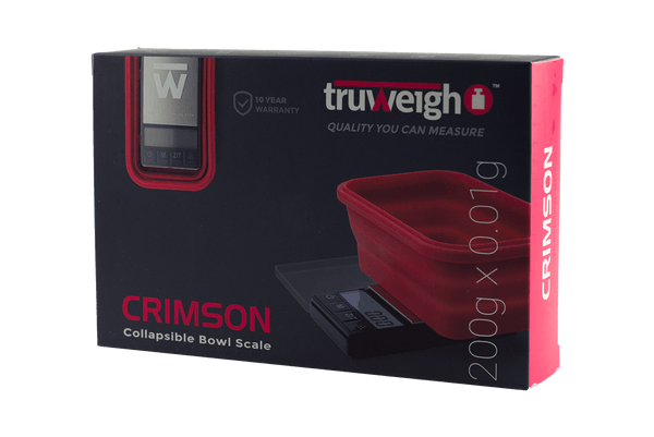This is the Crimson Digital Scale by Truweigh available at Ritual Colorado. Featuring a collapsible silicone bowl for easy transportation and weighing of items up to 600f.