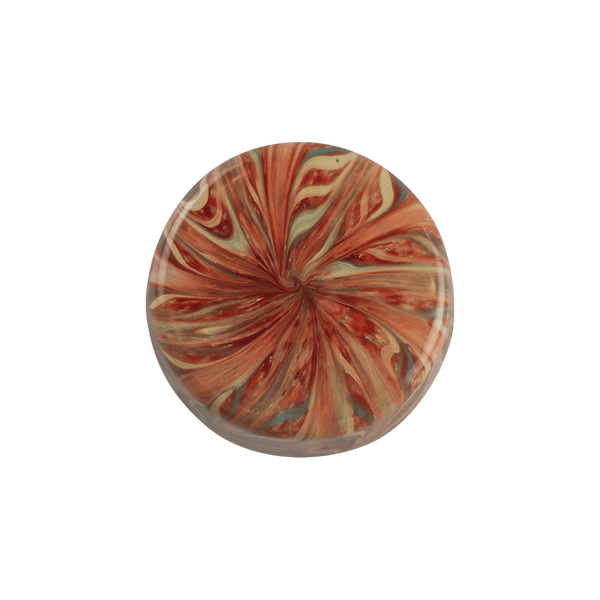 This is the Screw Top Stash Jar by Maze Glass available at Ritual Colorado. Featuring intricate glass patterns and a threaded lid this is a functional and artistic American glass jar.