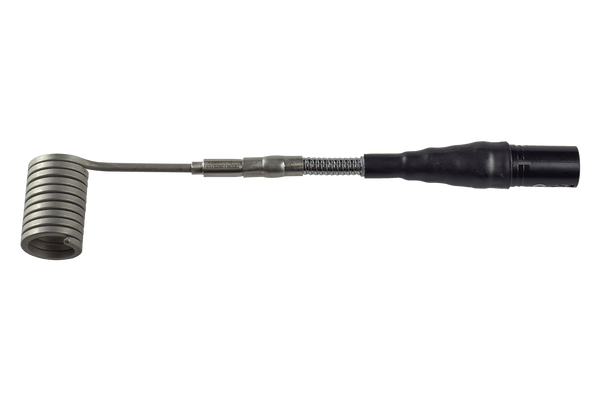 This is the detachable 20mm long heater coil from QaromaShop available at Ritual Colorado. The coil features a clip connection which can be undone for wireless ball vape operation. Additionally the gooseneck can be bent to your preferred angle and doesn't require a coil handle.