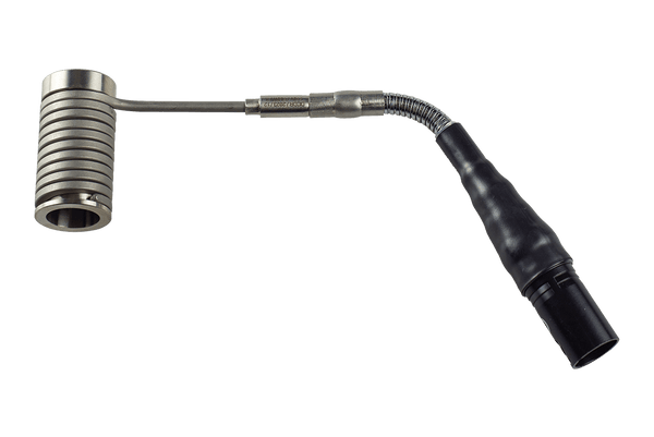 This is the detachable 20mm long heater coil from QaromaShop available at Ritual Colorado. The coil features a clip connection which can be undone for wireless ball vape operation. Additionally the gooseneck can be bent to your preferred angle and doesn't require a coil handle.