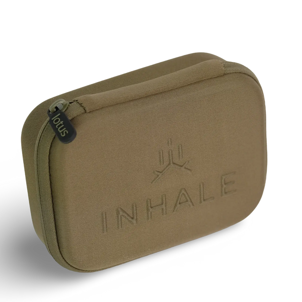 This is the Lotus Vaporizer Kit by INHALE available at Ritual Colorado. A portable torch-powered dry herb vape with included glass dry pipe and 14mm bowl that you can use with all your favorite glass bongs.