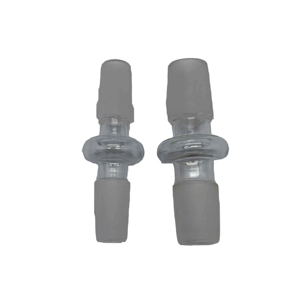 These are Male-to-Male Glass Adapters by Ritual Glass available at Ritual Colorado. Featuring two male connections (14mm or19mm) these sleek adapters are a convenient way to make your glass compatible.