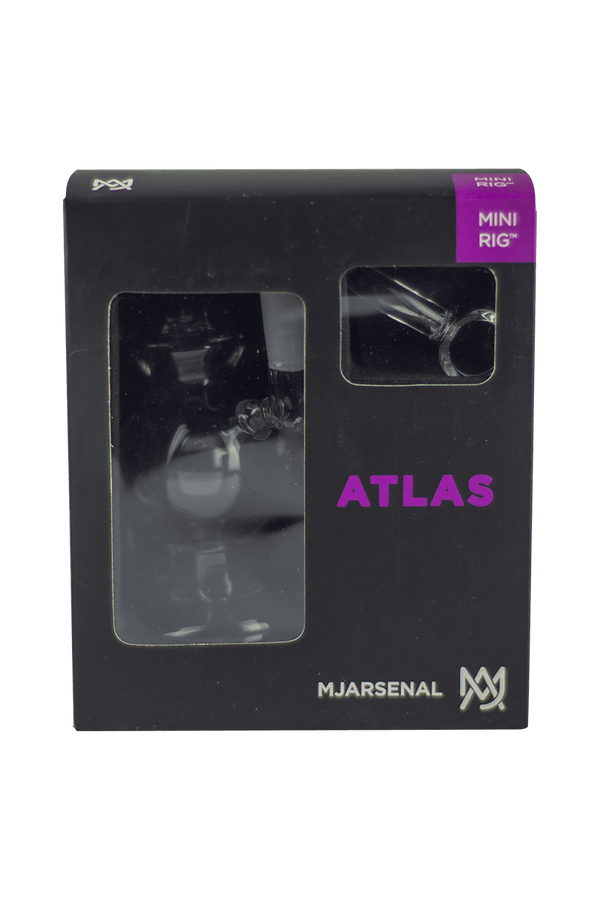 This is the Atlas Mini Rig from MJ Arsenal available at Ritual Colorado. Featuring a 10mm female connection and included quartz banger and carb cap this is the perfect portable dab setup that also rips with a Dynavap.