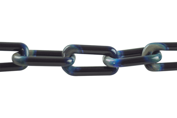 This is the Mega Mai Thai Glass Choker Chain by Technicolor Tony available at Ritual Colorado. Handmade in Denver, Colorado this unique glass chain features subtle details for a statement jewelry piece.