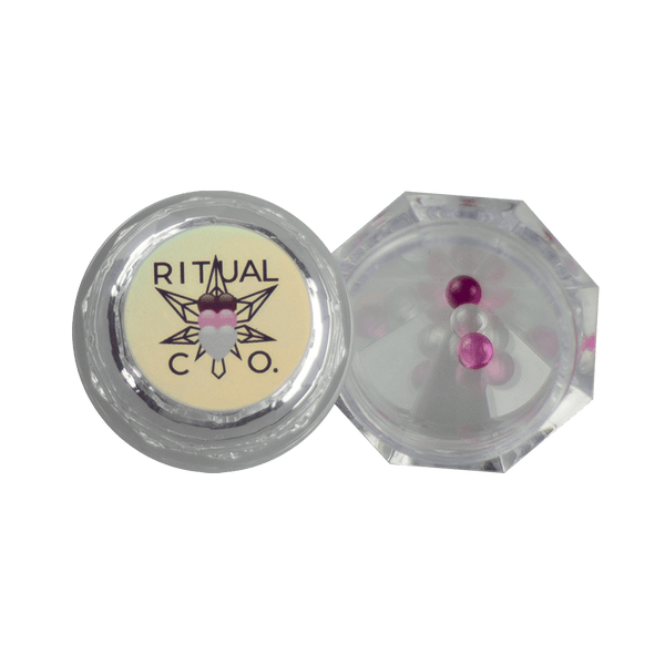 This is the Mini Valentines 4mm Terp Pearl Pack available at Ritual Colorado. Offering additional surface area inside your banger or eRig rubies are a great way to upgrade your dab session.