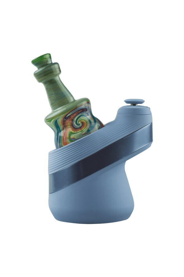 This is the Mystery Aventurine Wig Wag Puffco Peak Dry Top from Technicolor Tonys available at Ritual Colorado. Featuring a multi-color swirling base accented by a bright colored mouthpiece.