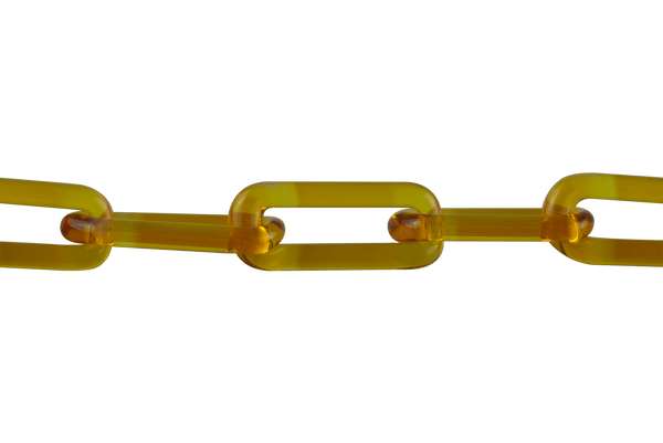 This is the Northstar Yellow Glass Chain Necklace by Technicolor Tony available at Ritual Colorado. Featuring handmade glass links these beautiful chains work great as bracelets as well.