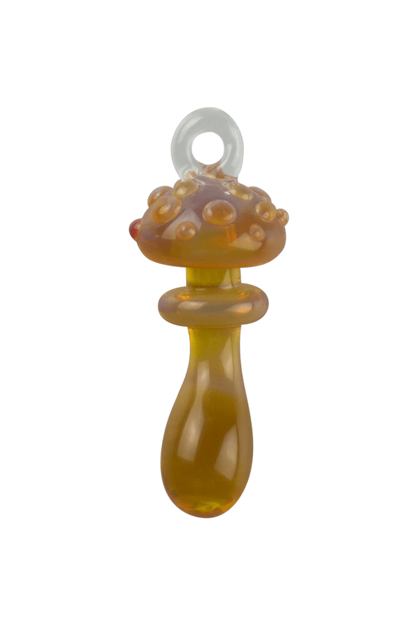 These are Loop Mushroom Pendants by Technicolor Tony available at Ritual Colorado. Featuring vibrant glass colors these handmade jewelry pieces are crafted in Denver, CO.