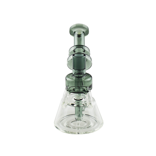 This is the Bubble Blaster Glass Bubbler from Ritual Glass available at Ritual Colorado. Featuring a sturdy footprint and beautiful colored glass accents this is a great everyday bong. Featuring a 14mm female connection for easy compatibility with your favorite dry herb vaporizers and dabbing quartz.