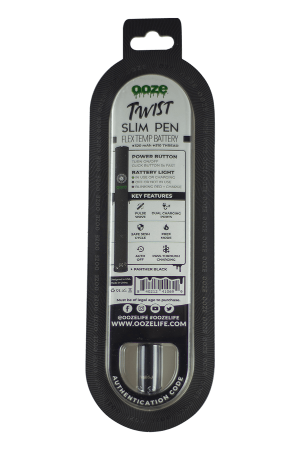 This is the Ooze Twist 2.0 Flex Temp 510 Battery available at Ritual Colorado. Featuring a dial on the bottom that allows you to set your voltage this is a great dab cartridge battery at a great price.