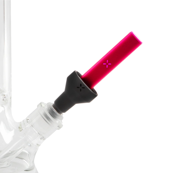 This is the Water Pipe Adapter for PAX Vaporizers available at Ritual Colorado. Featuring compatibility with the PAX Mini, Plus & Era GO this silicone WPA has a stepped 14mm / 19mm connection for compatibility with your glass bong.