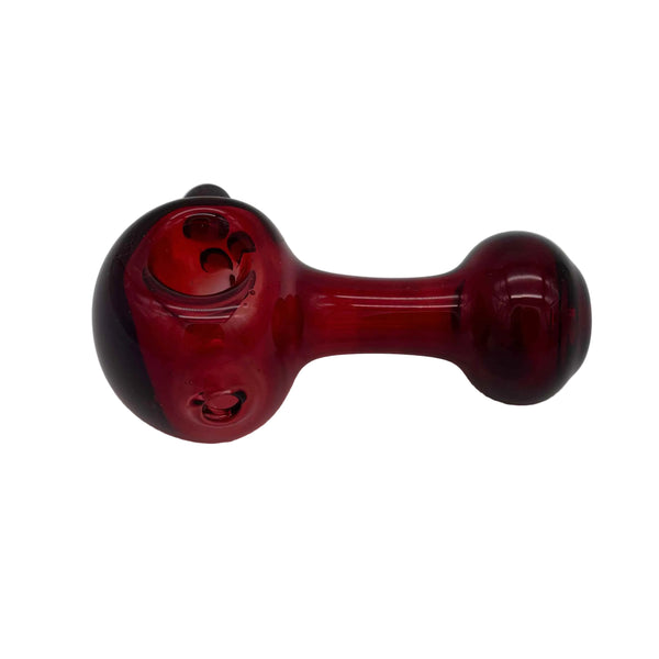 This is the Phoenix Spoon Pipe by Technicolor Tony available at Ritual Colorado. A sleek handmade glass pipe featuring a vibrant red color in an easily handheld shape.