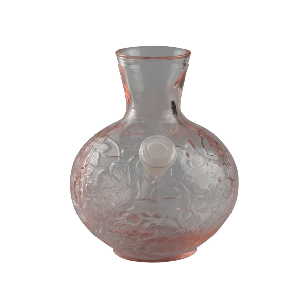 This is the Pink Floral Carafe Bong from Bird & Mouse Glass available at Ritual Colorado. Featuring a textured floral print and soft pink color this is a stylish and powerful vintage bong.