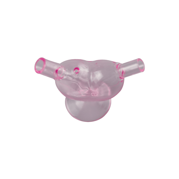 This is the Pink Heart Joint Bubbler from Ritual Glass available at Ritual Colorado. A compact and portable travel rig featuring a 8mm female connection for compatibility with joints, blunts and Dynavap tips.