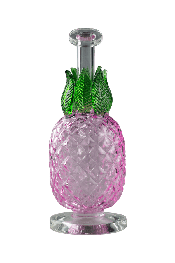 This is the Pink Piña, a Valentine's special edition of the No, This is Patrick Glass Pineapple Bong from Ritual Glass available at Ritual Colorado. Featuring an etched pink body and individual leaves this is a fun party piece that combines powerful function and a fun design.