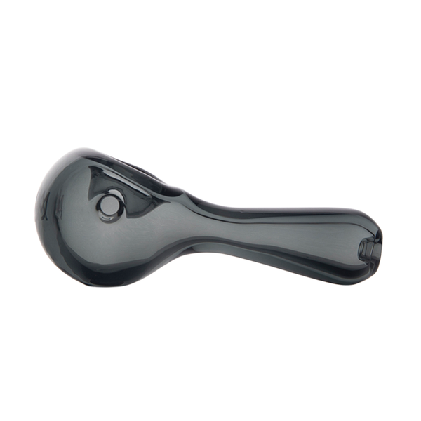 This is the Slate Pioneer Spoon Pipe from MJ Arsenal available at Ritual Colorado. It features a built-in glass bowl with a carb hole on the left side. The fun colors and ergonic design make this a perfect starter spoon pipe.