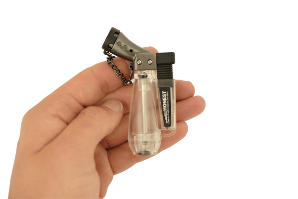 This is a refillable butane Jet Torch by Honest available at Ritual Colorado. Featuring an ergonomic shape, removable cap and adjustable flame size for convenient Dynavap and Vapman operation.