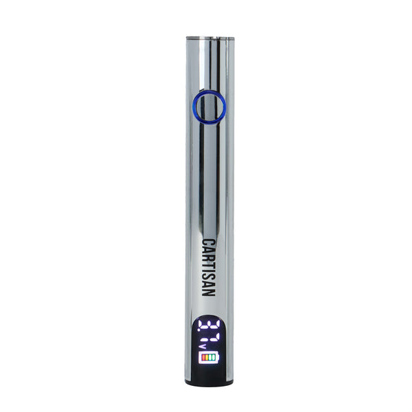 This is the Polished Pro Pen Neo 650 510 Thread Battery from Cartisan available at Ritual Colorado. Featuring a colorful digital screen and discrete size this is an awesome portable cartridge battery.