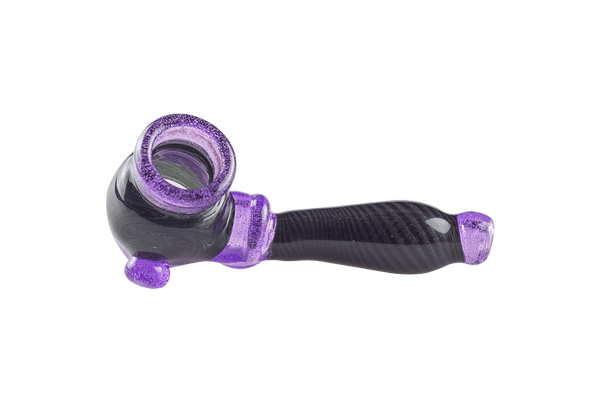 This is the Black & Purple J-Hook by Technicolor Tonys available at Ritual Colorado. This beautiful hand-blown glass pieces features a 14mm female connection up top for easy compatibility with your favorite dry herb vaporization and dabbing devices.