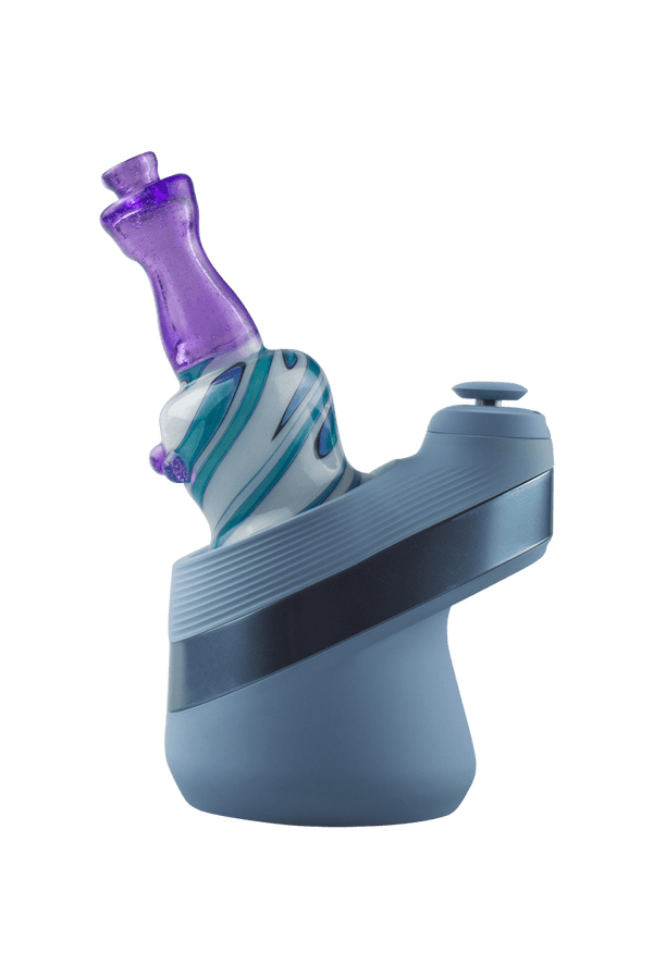This is the Purple Lollipop Wig Wag Puffco Peak Dry Top from Technicolor Tonys available at Ritual Colorado. Featuring a multi-color swirling base accented by a bright colored mouthpiece.
