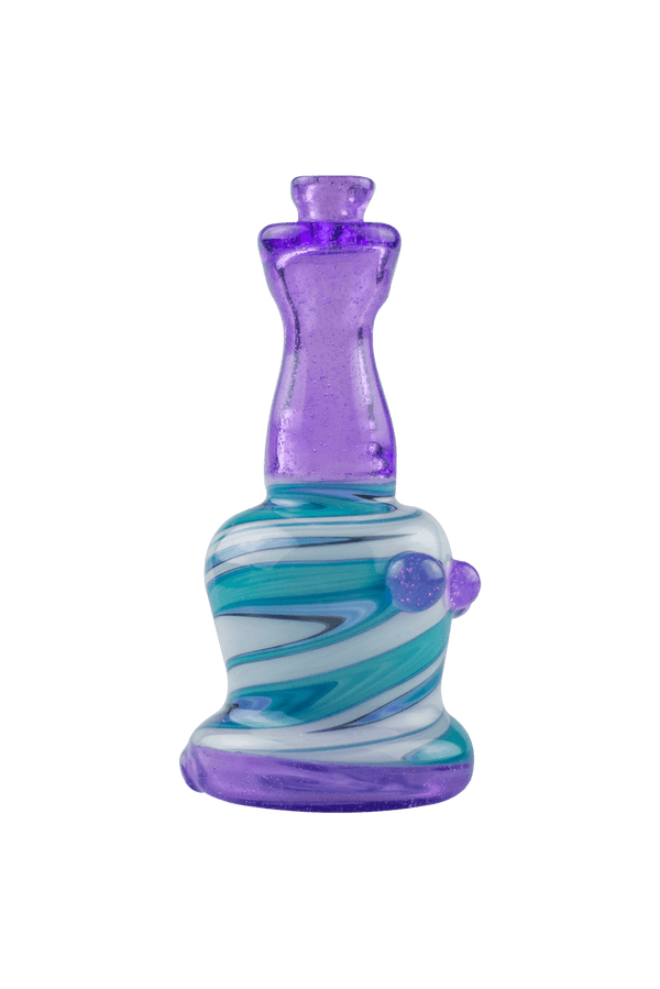 This is the Purple Lollipop Wig Wag Puffco Peak Dry Top from Technicolor Tonys available at Ritual Colorado. Featuring a multi-color swirling base accented by a bright colored mouthpiece.