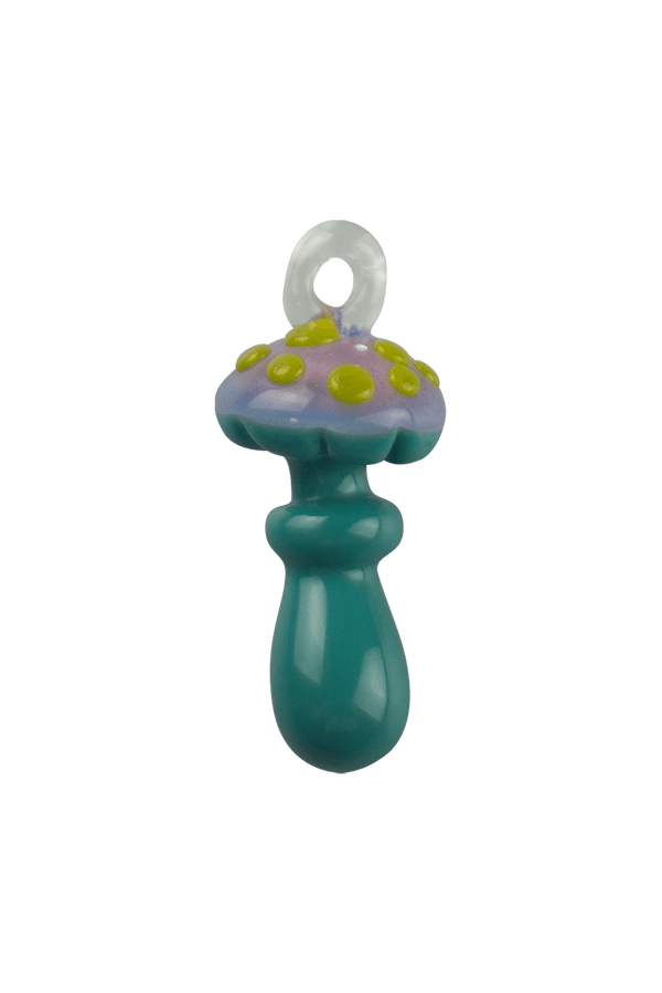 These are Loop Mushroom Pendants by Technicolor Tony available at Ritual Colorado. Featuring vibrant glass colors these handmade jewelry pieces are crafted in Denver, CO.