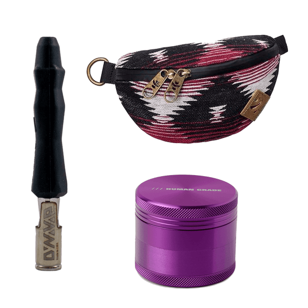 This is the Dynavap "B" Starter Bundle available at Ritual Colorado. Featuring a "B" portable vaporizer, Amigo smell-proof fanny pack and a Human Grade 2" Aluminum Grinder for an all-in-one beginner setup.