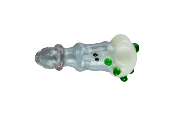 This is the Purple Vortex Spoon Pipe from T Tree Glass available at Ritual Colorado. Featuring a carbed air chamber which swirls your smoke in a fun vortex pattern.