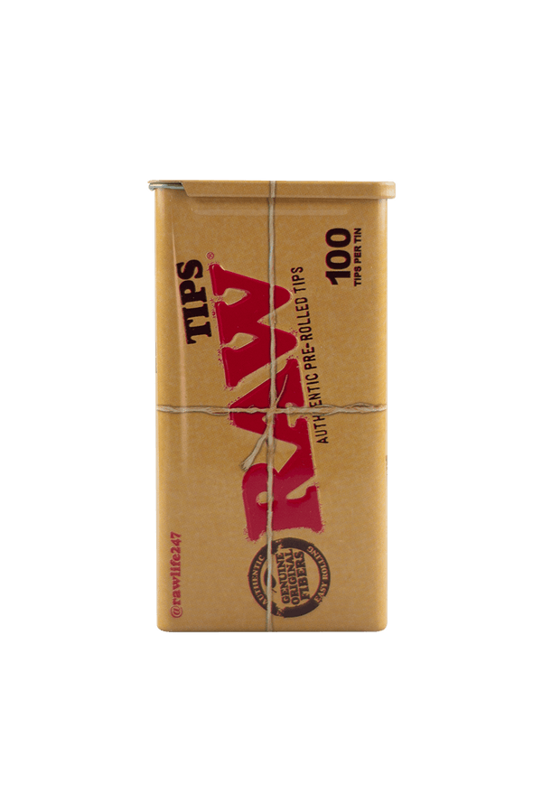 This is a tin of 100 Pre-Rolled Tips by RAW available at Ritual Colorado. Simply pop a pre-rolled tip in your paper for easy filtration.