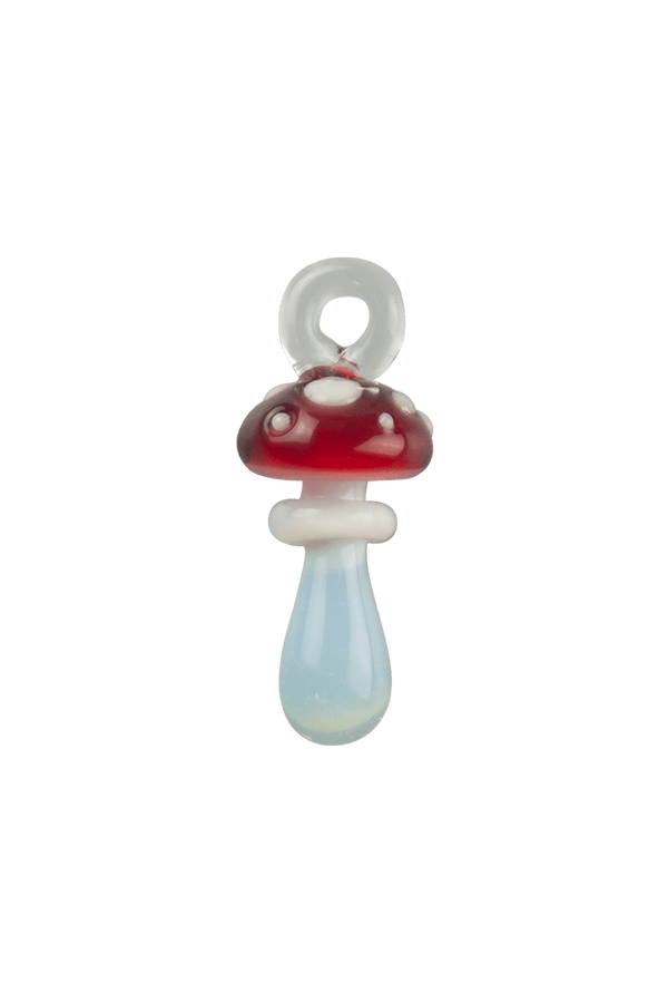 These are Loop Mushroom Pendants by Technicolor Tony available at Ritual Colorado. Featuring vibrant glass colors these handmade jewelry pieces are crafted in Denver, CO.