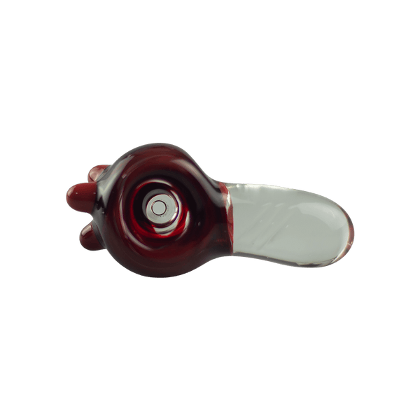 This is the Red Bowl from Hornsilver Glass available at Ritual Colorado. Featuring vibrant colors and carved details on the handle this is a beautiful heady slide and a great update to any smoke station.