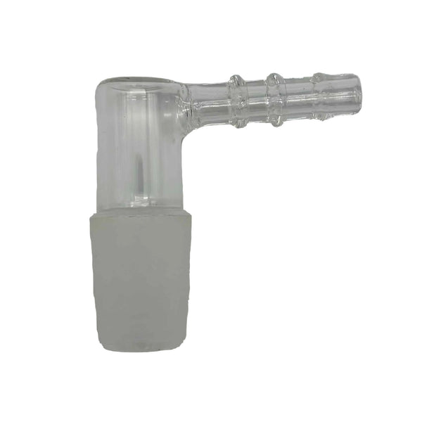 This is a 19mm Standard Glass Whip Adapter available at Ritual Colorado. These adapters fit Standard size (1/4" inner diameter) flexible whip tubing and include notches on the whip connection to hold everything in place.