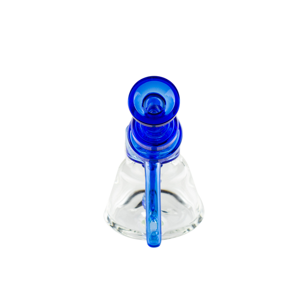 This is the Bubble Blaster Glass Bubbler from Ritual Glass available at Ritual Colorado. Featuring a sturdy footprint and beautiful colored glass accents this is a great everyday bong. Featuring a 14mm female connection for easy compatibility with your favorite dry herb vaporizers and dabbing quartz.