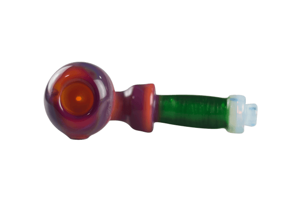 This is the Serendipity & Green Pipe by Technicolor Tony available at Ritual Colorado. A vibrant everyday hand pipe option swirling with bold colors.