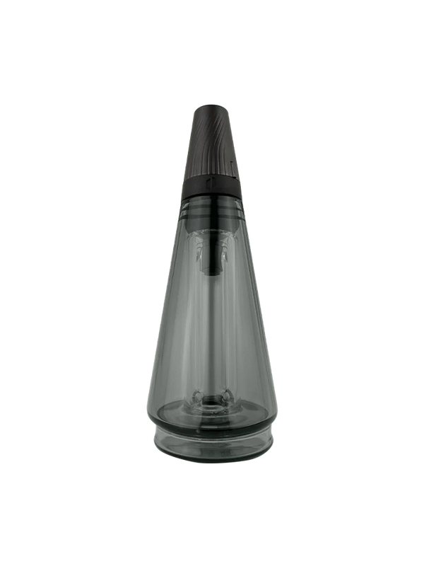 This is the Shadow Black Peak Pro Travel Glass by Puffco available at Ritual Colorado. A convenient on-the-go glass top for your eRig that features a screw on cap so your water won't leak while traveling.