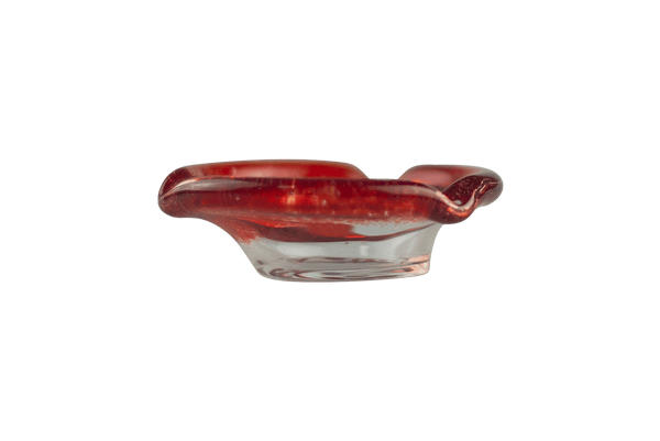This is the Short Red Flare Glass Ashtray by Technicolor Tony available at Ritual Colorado. A vibrant handmade borosilicate ashtray made right here in Denver, Colorado.
