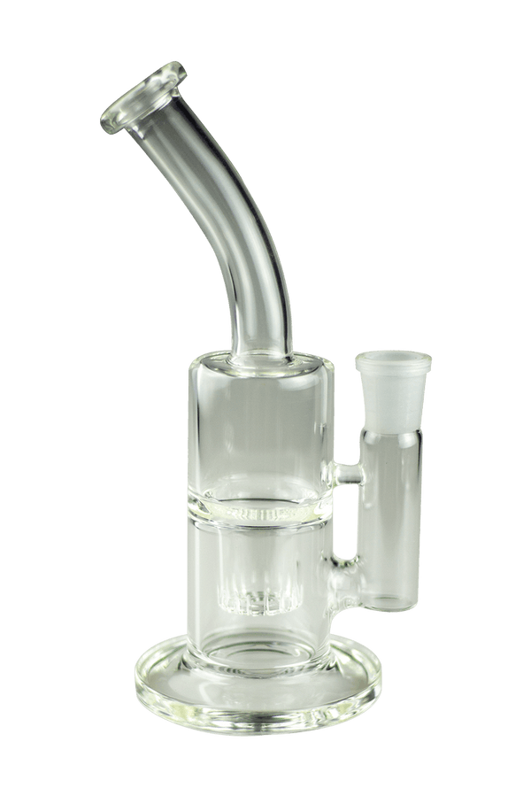 This is the Shower Beer glass rig from Ritual Glass available at Ritual Colorado. A powerful 19mm glass rig featuring an open showerhead perc for big hits with very little draw resistance.