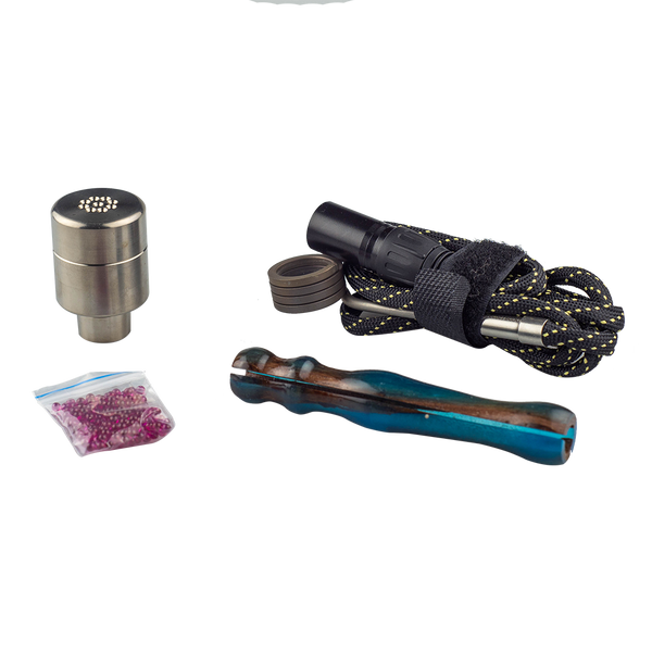 This is the Taroma 2.0 Upgrade Kit from QaromaShop available at Ritual Colorado. Each kit includes a Taroma 2.0 titanium housing, one pack of 3mm aroma ruby pearls, a 20mm heater coil and a stabwood coil handle. With each kit offering discounted prices for the bundle this is a great way to upgrade to an awesome dry herb vaporizer at a great price.