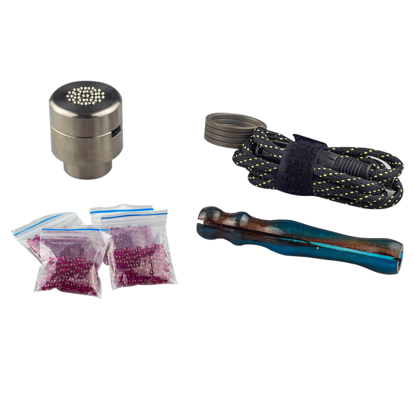 This is the Taroma XL Upgrade Kit from QaromaShop available at Ritual Colorado. Each kit includes a Taroma XL Titanium Housing, 4 packs of 3mm aroma ruby pearls, a 30mm heater coil, and a stabwood coil handle. Get this upgrade to one of the most powerful dry herb vaporization devices available and save some money in the process!