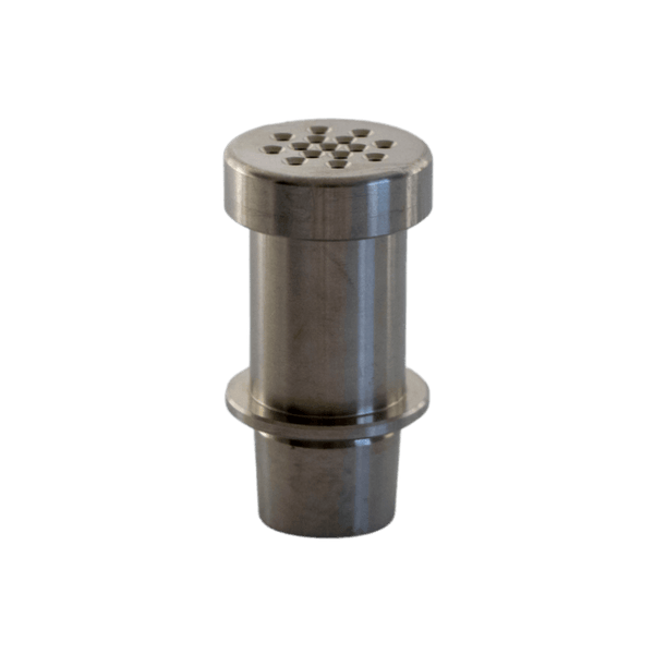 This is the Taroma Lite Plus titanium housing from QaromaShop available at Ritual Colorado. Fill it up with 3mm rubies for powerful and tasty ball vape hits.