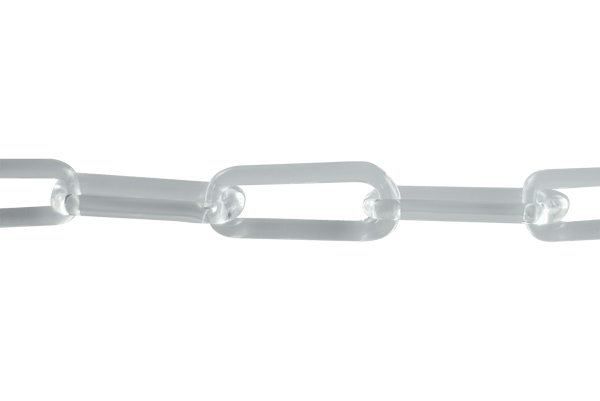 This is the Medium(L) Clear Glass Chain Necklace by Technicolor Tony available at Ritual Colorado. Featuring handmade glass links these beautiful chains are made here locally in Denver, Colorado.