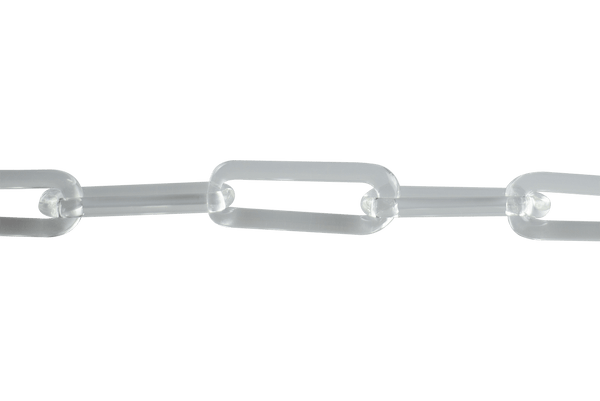 This is the Medium Clear Glass Chain Necklace by Technicolor Tony available at Ritual Colorado. Featuring handmade glass links these beautiful chains are made here locally in Denver, Colorado.