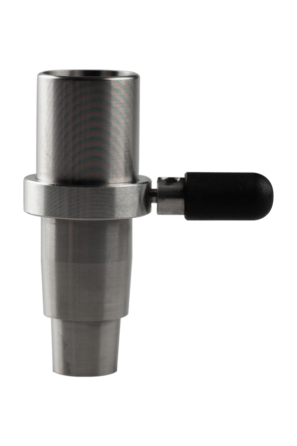 This is the titanium injector / diffuser bowl from QaromaShop available a Ritual Colorado. This sleek device is compatible with 18mm injector housings as well as 22mm diffusers for ultimate compatibility. Additionally, the stepped 14mm/19mm connection at the base ensures it will work with all of your glass.